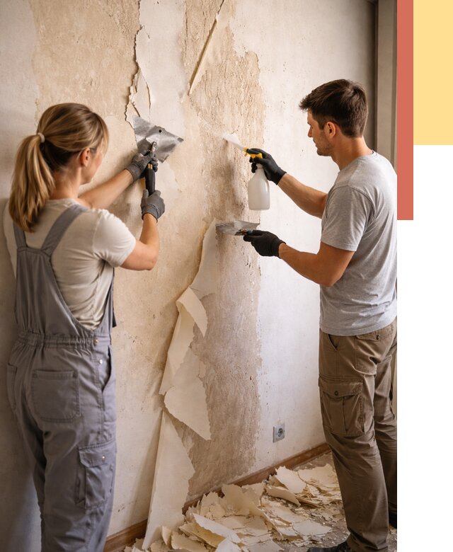 Снятие старых обоев в Перми от 5623 руб. под ключ недорого | ОТДЕЛОЧНИК-Прм