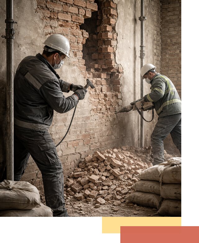 Демонтаж кирпичных стен в Перми быстро и безопасно