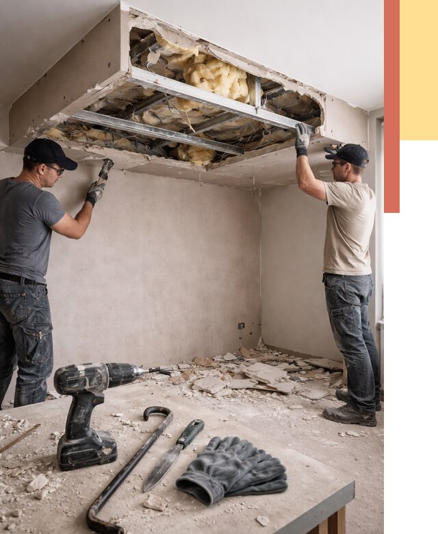 Демонтаж короба из гипсокартона в Перми от 1628 руб. — быстро и недорого | ОТДЕЛОЧНИК-Прм