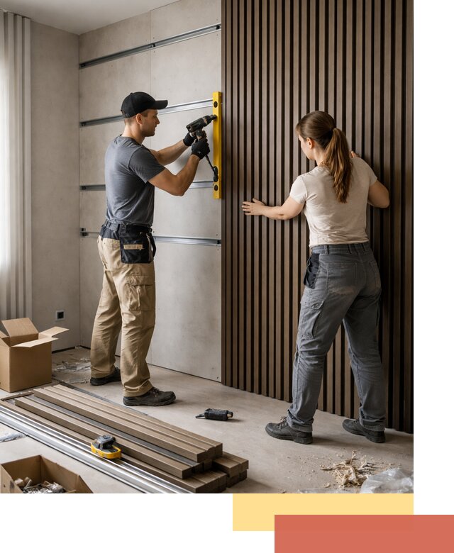 Монтаж реечных панелей на стены в Перми