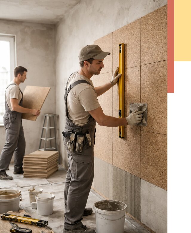 Монтаж пробковых панелей на стены в Перми от 3749 руб. — ОТДЕЛОЧНИК-Прм