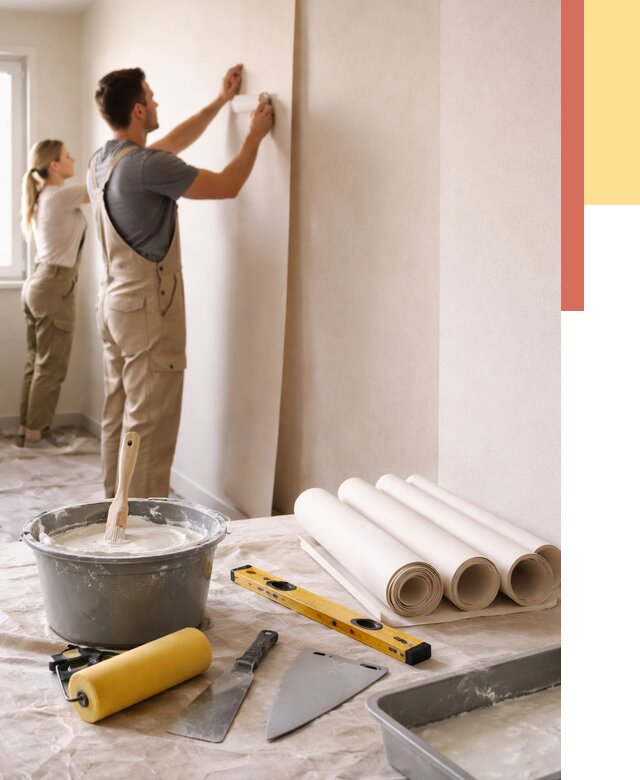 Поклейка бумажных обоев в Перми от 5891 руб./м2 — быстро и недорого | ОТДЕЛОЧНИК-Прм