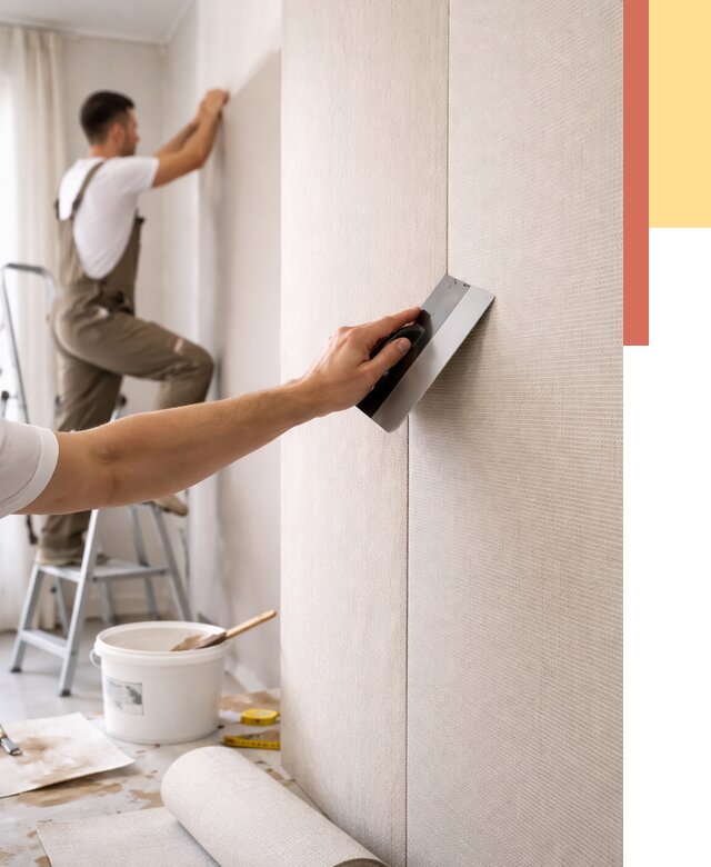 Поклейка текстильных обоев в Перми от 4820 руб. под ключ | ОТДЕЛОЧНИК-Прм