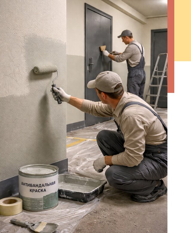 Покраска стен антивандальной краской в Перми от 4820 руб./м² под ключ | ОТДЕЛОЧНИК-Прм