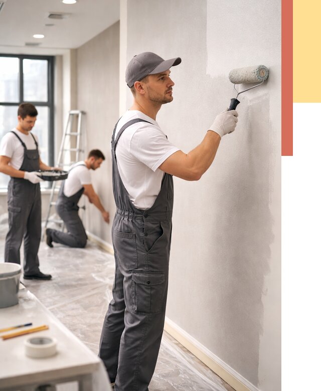 Покраска стен в офисе в Перми от 9104 руб. — быстро и недорого | ОТДЕЛОЧНИК-Прм