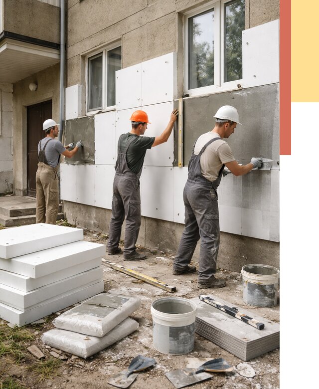 Утепление стен пенопластом в Перми от 1874 руб. — недорого и под ключ | ОТДЕЛОЧНИК-Прм