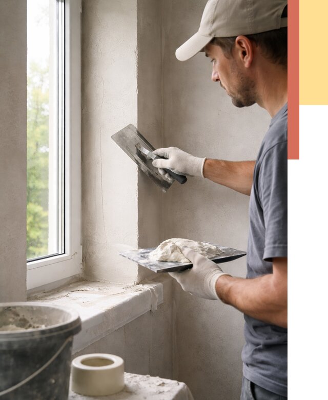 Штукатурка откосов в Перми от 4820 руб/м² — услуги и выравнивание под ключ | ОТДЕЛОЧНИК-Прм