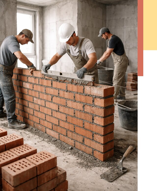 Кладка перегородок из кирпича в Перми от 3749 руб. за м² | ОТДЕЛОЧНИК-Прм