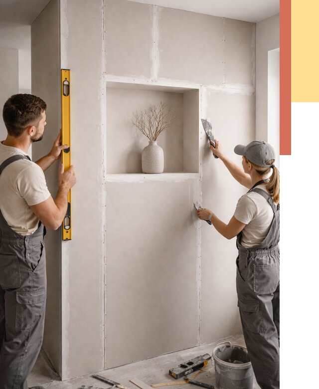 Перегородка из гипсокартона с нишей в Перми от 3481 руб. под ключ | ОТДЕЛОЧНИК-Прм