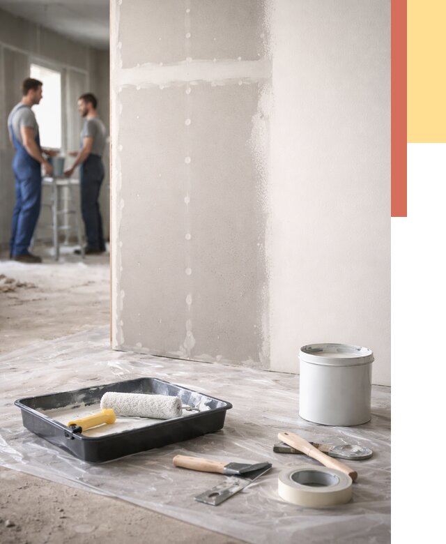 Покраска перегородок из гипсокартона в Перми от 4820 руб. под ключ | ОТДЕЛОЧНИК-Прм