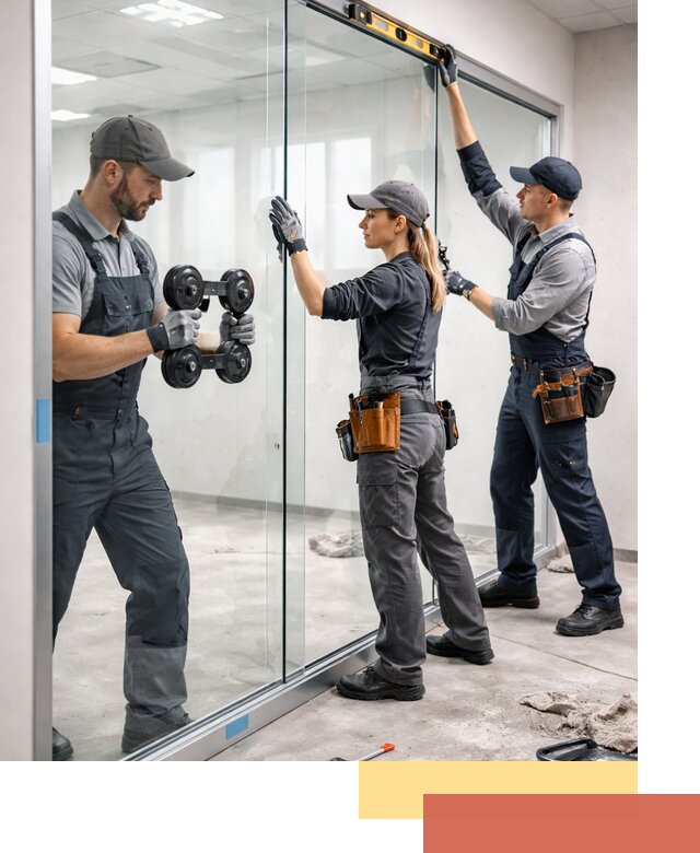 Профессиональный монтаж стеклянных перегородок в Перми