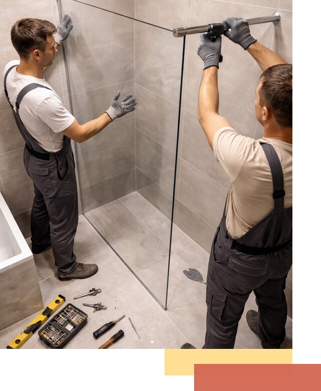 Стеклянные перегородки для душа в Перми — изготовление и монтаж