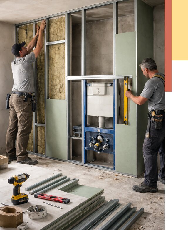 Установка сантехнических перегородок в Перми от 9104 руб. | ОТДЕЛОЧНИК-Прм