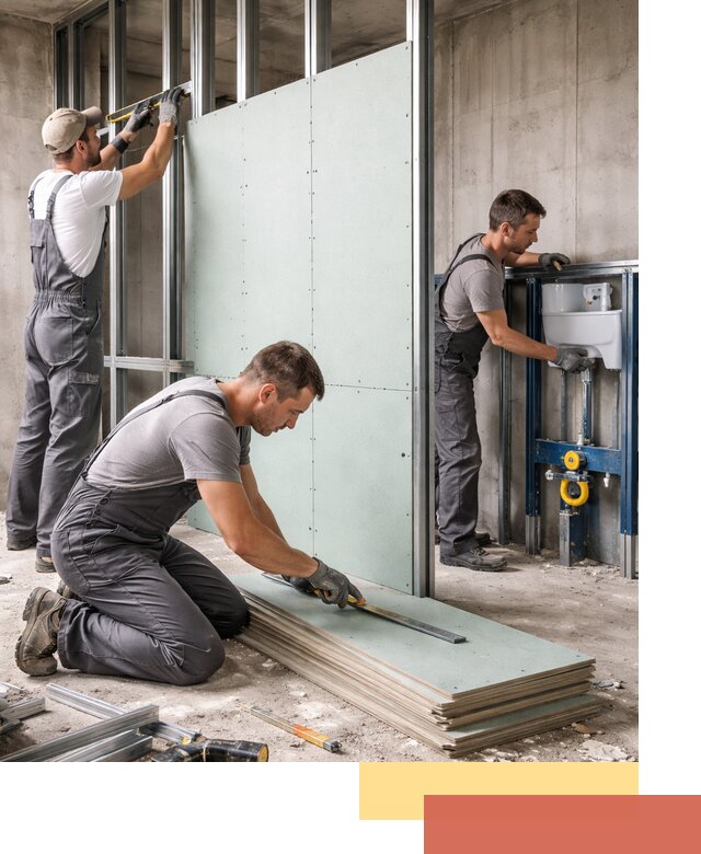 Монтаж и ремонт сантехнических перегородок в Перми