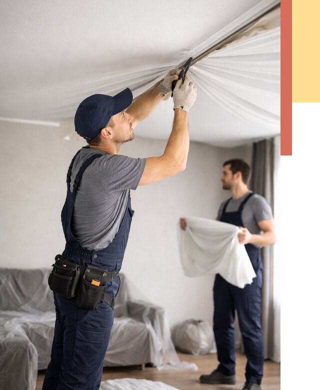 Демонтаж натяжного потолка в Перми от 4820 руб. — снятие и разбор под ключ | ОТДЕЛОЧНИК-Прм