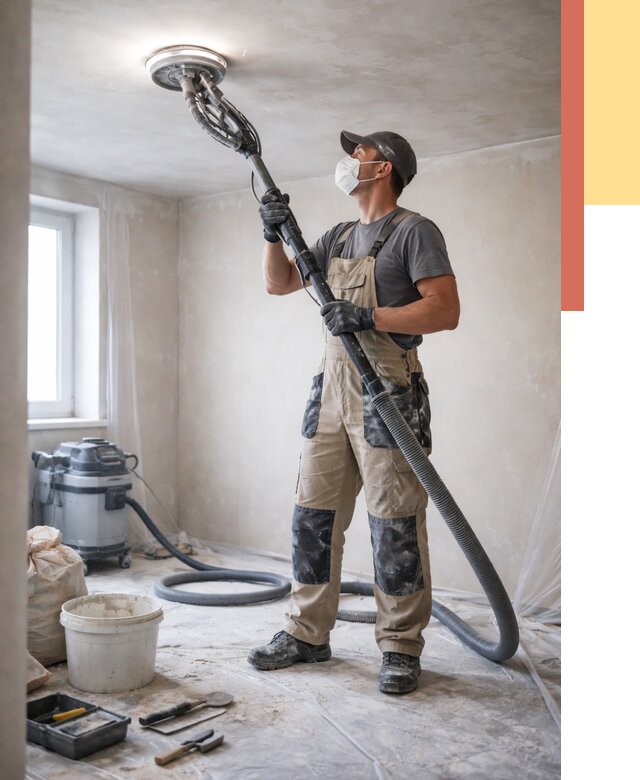 Шлифовка потолка в Перми от 3749 руб. — услуги шлифования потолка | ОТДЕЛОЧНИК-Прм