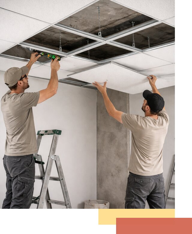 Монтаж потолка Армстронг под ключ в Перми