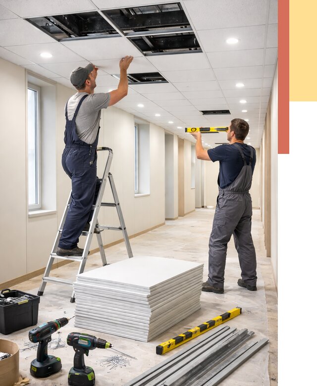 Ремонт потолка Армстронг в Перми от 4820 руб. — быстро и недорого | ОТДЕЛОЧНИК-Прм