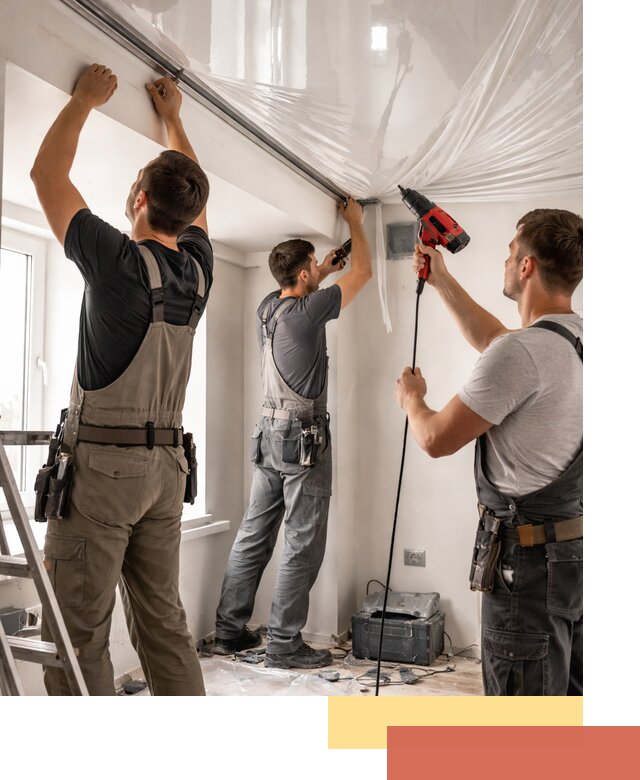 Монтаж глянцевого натяжного потолка в Перми быстро и качественно