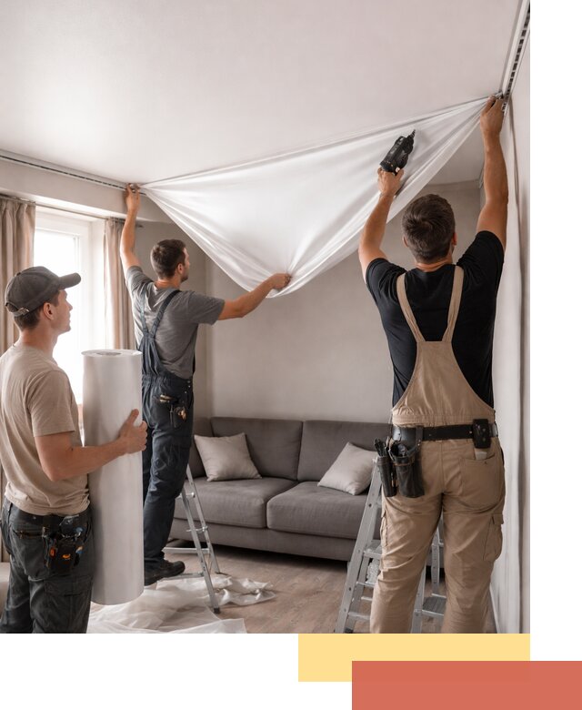 Монтаж сатинового натяжного потолка в Перми качественно и быстро