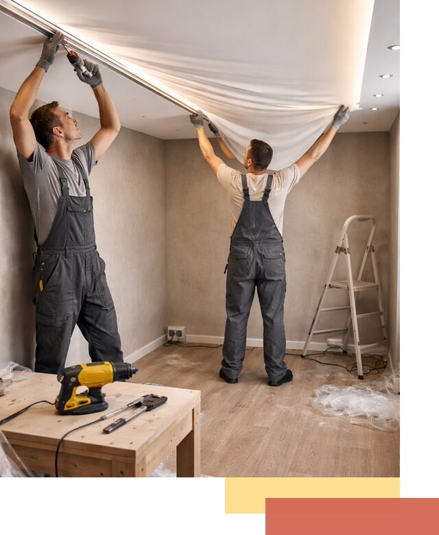 Монтаж натяжного потолка с подсветкой в Перми цена и сроки