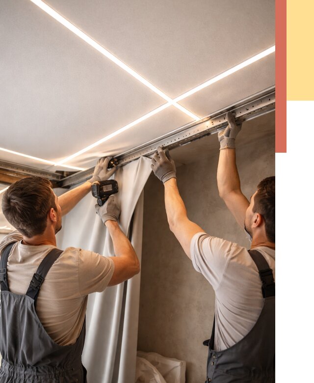 Монтаж натяжного потолка со световыми линиями в Перми от 1285 руб. | ОТДЕЛОЧНИК-Прм