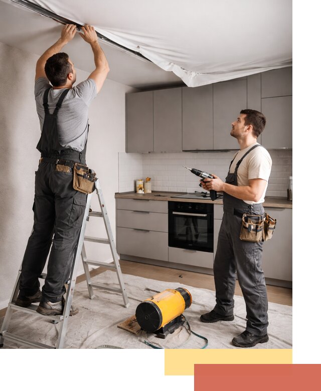 Монтаж натяжного потолка на кухне в Перми