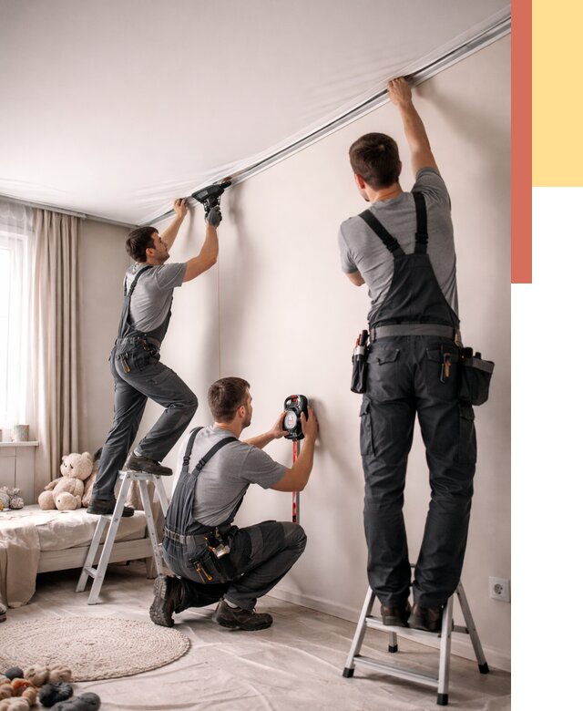 Монтаж натяжного потолка в детской в Перми от 3749 руб. — быстро и недорого | ОТДЕЛОЧНИК-Прм