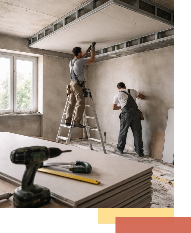 Двухуровневый потолок из гипсокартона в Перми