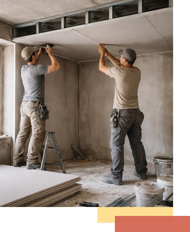 Короб из гипсокартона на потолке под ключ в Перми