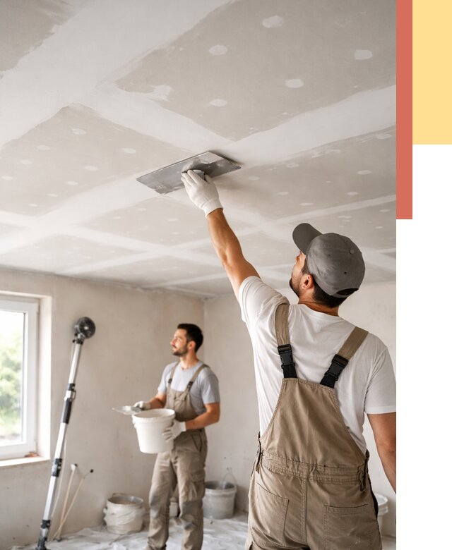Шпаклевка потолка из гипсокартона в Перми от 3428 руб./м2 — услуги под ключ | ОТДЕЛОЧНИК-Прм