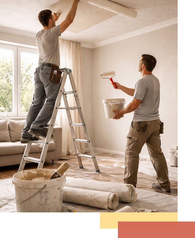 Поклейка обоев на потолок в Перми — качественно и быстро