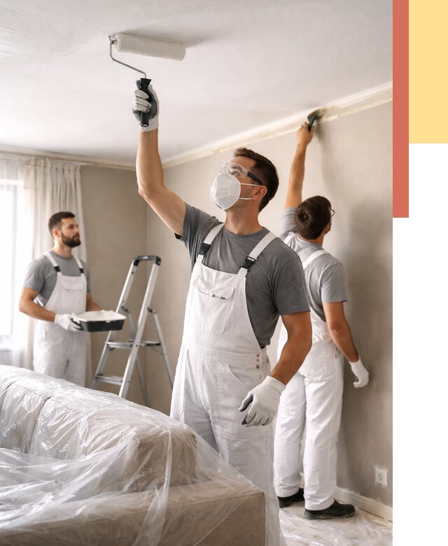 Покраска потолка водоэмельсионной краской в Перми от 2356 руб/м² — услуги под ключ | ОТДЕЛОЧНИК-Прм