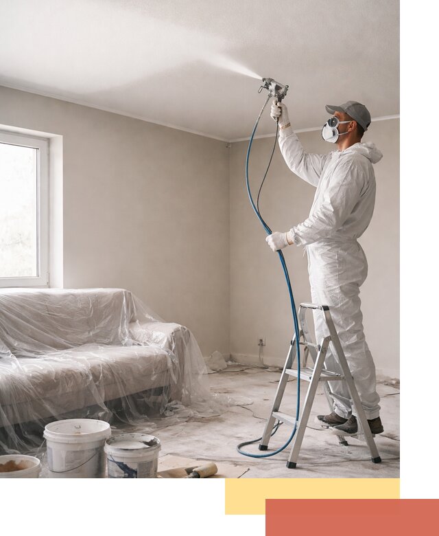 Покраска потолка краскопультом в Перми быстро и качественно