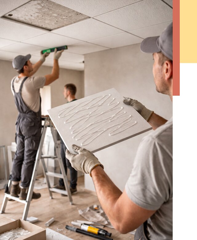 Монтаж потолочной плитки в Перми от 4820 руб. — быстро и недорого | ОТДЕЛОЧНИК-Прм